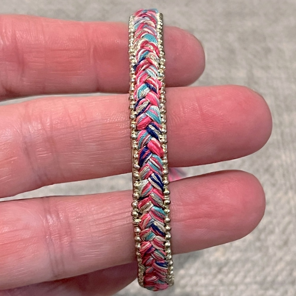 Stella & Dot gold colorful braided Cuff Bracelet
